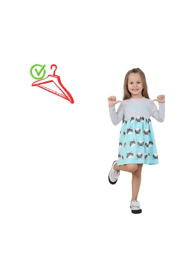 Kız Çocuk Elbise Cute Girl Turkuaz