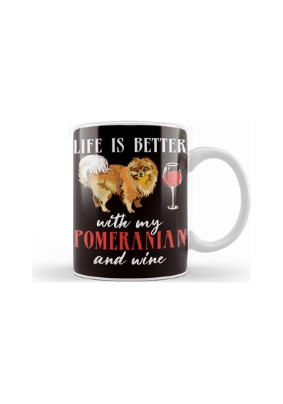 Life Better With Pomeranian Pommy Pom Owner Dog Animal Kupa Bardak Porselen Karışık