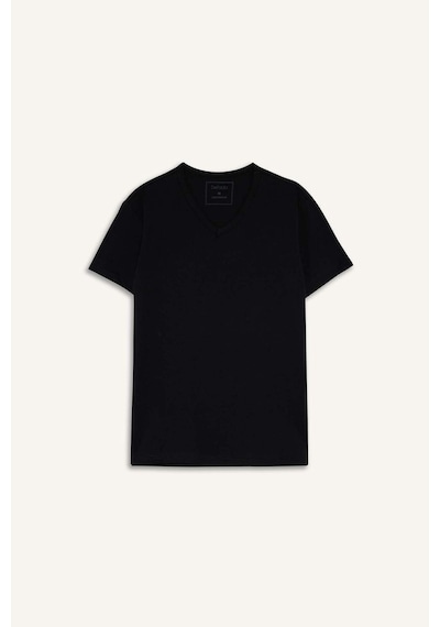 Defacto Slim Fit Dar Kesim V Yaka Üst L4884az25aubk27 Siyah