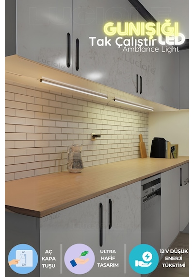 Mutfak Tezgah Altı Led Mutfak Işık Bar Aç Kapa Günışığı Yapışkanlı 1 Metre - Led Işık Mtgun4