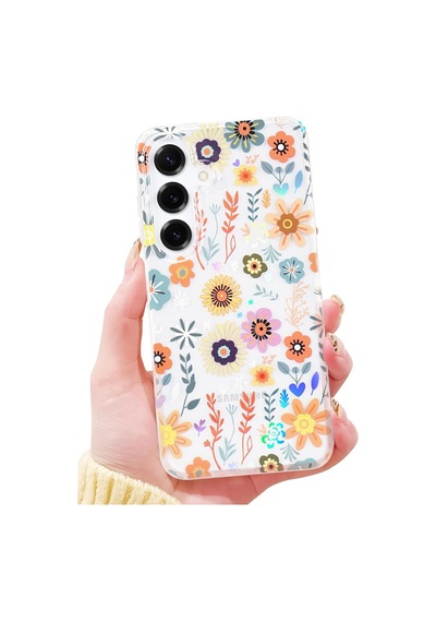 Samsung Galaxy Uyumlu S23 Plus Kılıf Solmayan Imd Baskı Desenli, Şeffaf Tpu+pc Botanik Kapak