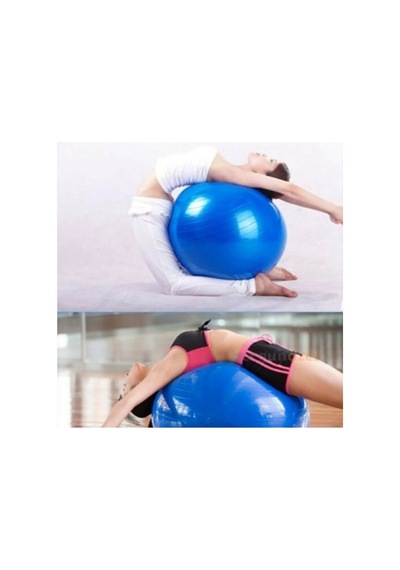 65 Cm Mavi Pilates Topu Ve Şişirme Pompası, Yoga Plates Egzersiz Topu Karışık