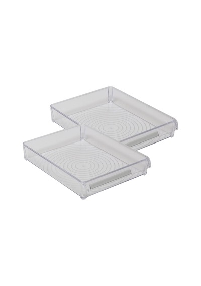 Primanova Buzdolabı Mutfak Dolabı Raf Düzenleyici 20.5x28x5 2adet Şeffaf