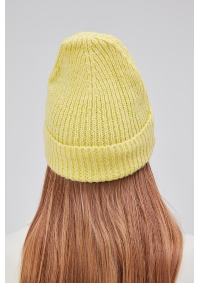Derikem Basic Şık Standart Lüks Unisex Tiftik Bere Limon Sarısı