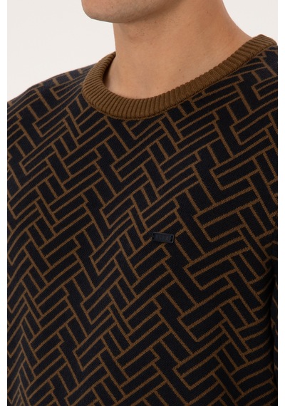 U.S. Polo Assn. Erkek Slim Fit Bisiklet Yaka Haki Kazak 50308343-VR027