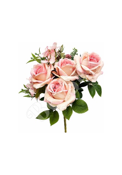 Yapay Lüx Gül Buketi 40 Cm Somon Pembe