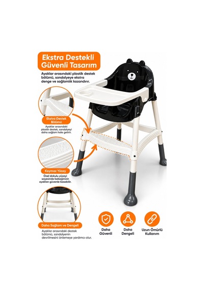 Baby Home Tapaz Plastik Bebek Mama Sandalyesi