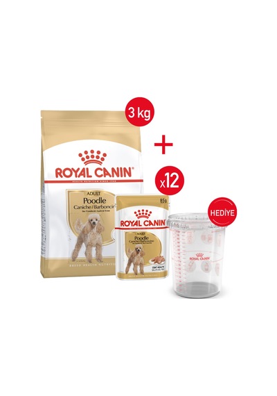 Poodle - Kuru Köpek Maması 3kg+ Yaş Mama 12 85g +ölçü Bardağı