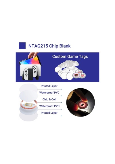30 Adet Nfc Etiketi, Ntag215 Yuvarlak Nfc Etiketi, 25 Mm 1 İnç 504 Bayt Boş Etiketleme Etiketleri, Tagmo Amiibo Ve N Genel