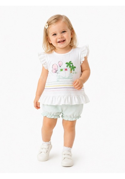 Haribo Bebek T-shirt Şort Takım Yeşil Kız