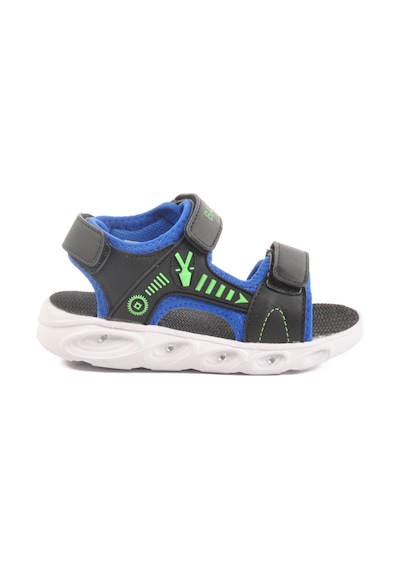 Siyah Saks Cırtlı Işıklı Erkek Çocuk Spor Sandalet 018125 P Siyah-saks
