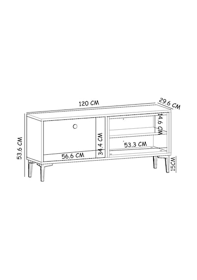 Selis T004 Modern TV Sehpası – Ahşap Siyah/Safir Meşe - 120 CM Selis T004 Modern TV Sehpası – Ahşap Siyah/Safir Meşe - 120 CM