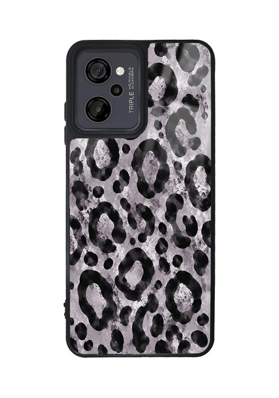 Casper M45 Gray Leopar Tasarımlı Glossy Telefon Kılıfı Gri
