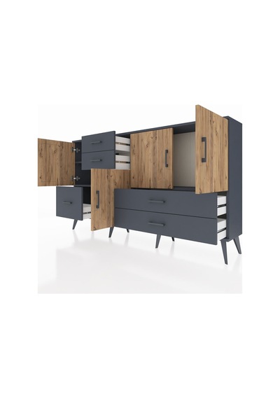 Arges Konsol 4 Raflı 5 Çekmeceli 4 Kapaklı 176x30x99 Antrasit-çam/antrasit Atlas Çam/antrasıt - Antrasıt Arges Konsol 4 Raflı 5 Çekmeceli 4 Kapaklı 176x30x99 Antrasit-çam/antrasit Atlas Çam/antrasıt - Antrasıt