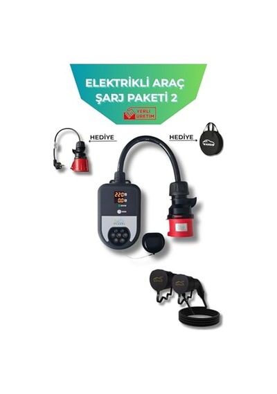 Filşarj Elektrikli Araç Paketi - Şarj İstasyonu - Type Tip 2 Ac Şarj Kablosu - Dönüştürücü Genel