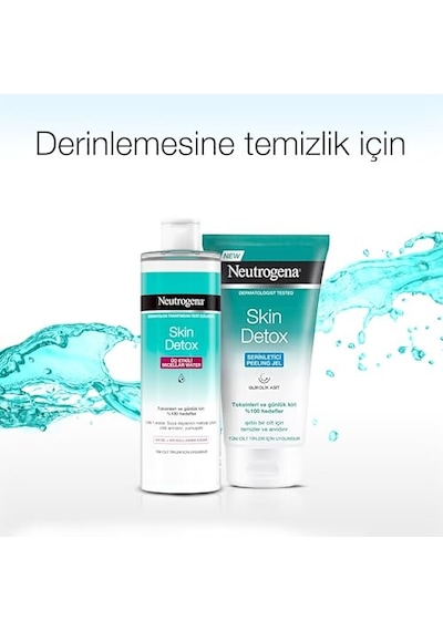 Neutrogena Skin Detox Micellar Water 3'ü 1 Arada Nazik Temizleyici Kir Ve Makyaj Temizleme Suyu Yüz Göz Dudak İçin 400 Ml