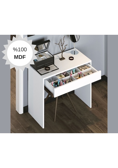 Bicabin Mdf Arya Novella Mode Çekmeceli Beyaz Makyaj Masası Bicabin Mdf Arya Novella Mode Çekmeceli Beyaz Makyaj Masası
