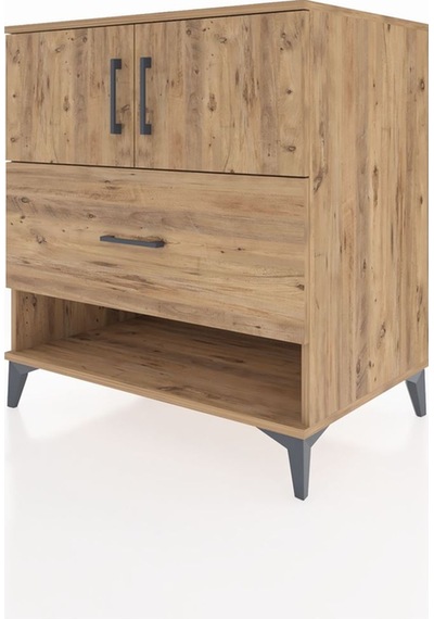 Kronos Şifonyer 2 Raflı Tek Çekmeceli 2 Kapaklı 88x59x96 Çam-çam Atlas Çam