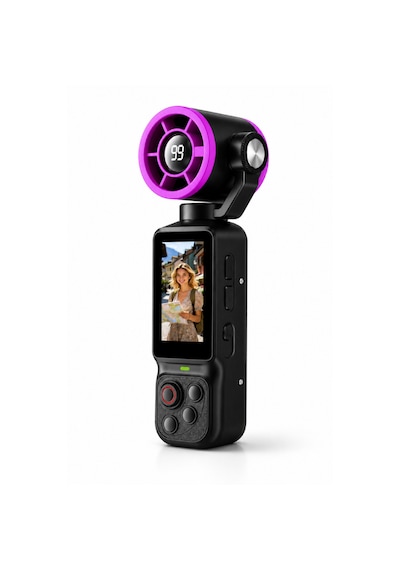 Aksiyon Kamera Lk-035 Mini Vlog Kamerası Ve Taşınabilir Fan 2'si 1 Arada 1080p Hd Kamera 180 Dönebilen Siyah