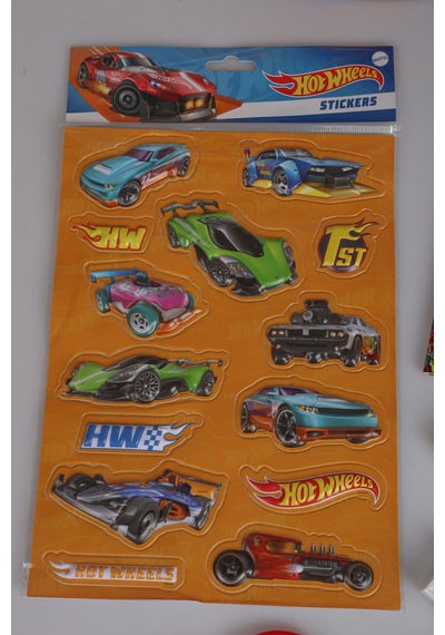 X Dekomus Lisanslı Hotwheels 13 Parça Kırtasiye Seti Makas,metal Kalem Kutusu,cetvel,kalem Altın