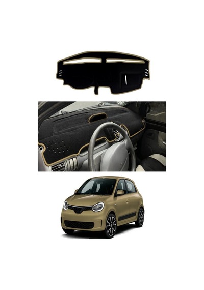 Renault - Twingo 1992-2007 Uyumlu Torpido Koruma Kılıfı - Taba Şeritli