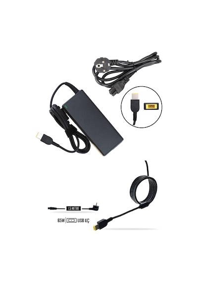 Notebook Adaptör - 65w - Lenovo Thinkpad Edge E550c Type 20e0 Muadili İle Uyumlu