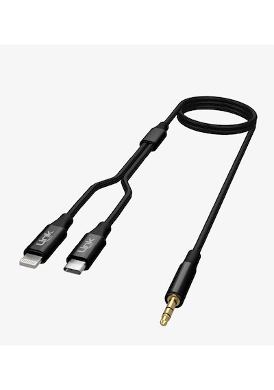 Linktech Aux To Type-c Ve Lightning Dönüştürücü - Linktech A204 3.5mm Aux'u Type-c Ve Lightning Dönü