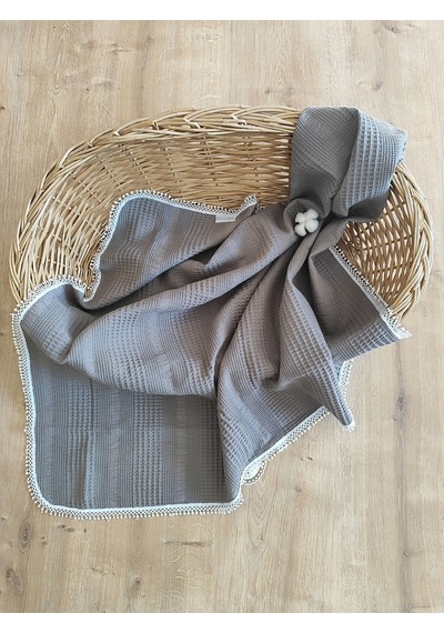 Kahve Pike Bebek Battaniyesi Doğal Organik Yaşam Örtüsü Çok Amaçlı Mevsimlik Yenidoğan 80x90 Cm Kahverengi