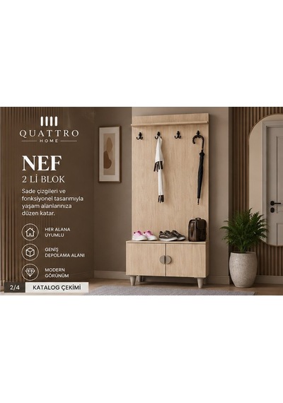 Nef Vestiyer Portmanto Ahşap