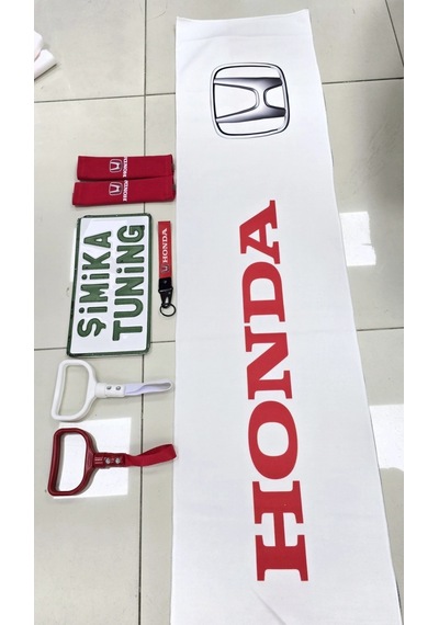 Honda Otomobil Torpido Havlusu Ve 2'li Kemer Kılıfı Ve 2'li Araç Tutamaçı Anahtarlık