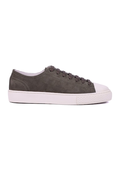Shoetyle - Hakiki Nubuk Deri Haki Renk Erkek Sneaker - 666-0381-1581