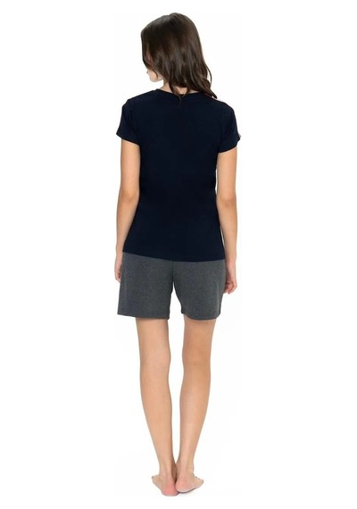 U.s. Polo Assn. Kadın Yuvarlak Yaka Alt Üst Pijama Şort Takım Lacivert 2xl