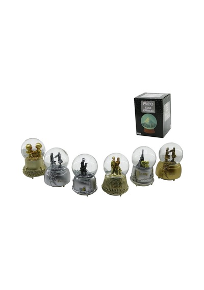 Büyük Boy - 10cm Pilli - Işıklı Müzikli Kar Küresi Cam Eskitme İnsan Figürlü - Desen Mix Renkli Herhangi Bir Tanesi Gönderilir 5580
