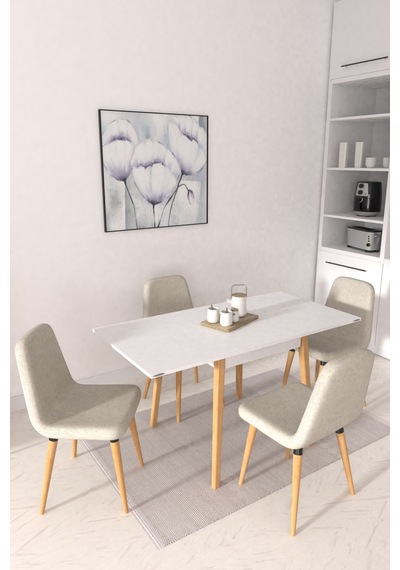 Vilinze Tosya Sandalye Avanos Ahşap Mdf Kanatlı Mutfak Masası Takımı - 70x70+70 Cm Krem Vilinze Tosya Sandalye Avanos Ahşap Mdf Kanatlı Mutfak Masası Takımı - 70x70+70 Cm Krem