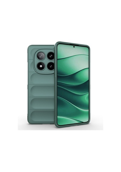 Vendas Xiaomi Redmi Note 14 Pro 4g Kılıf Esnek Tpu Oyuklu Arka Yüzey Tasarımlı Zore Etnik Silikon Kapak Koyu Yeşil