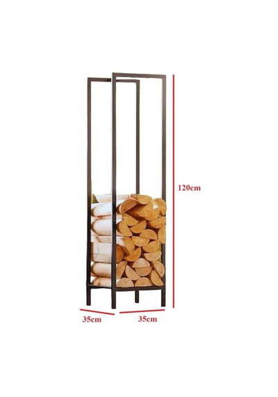 Lignum Dekoratif Metal Odunluk Şömine Odun Sehpası 120cm