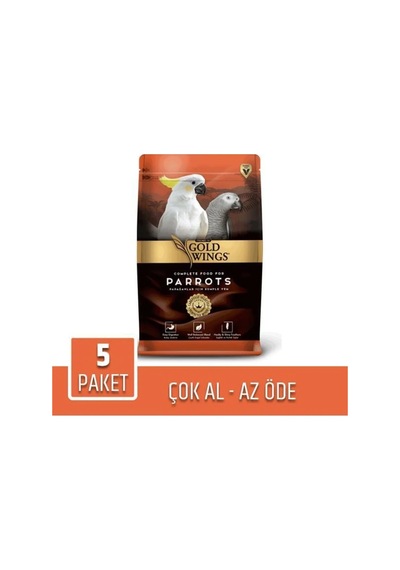 Gold Wings Premium Papağan Yemi 750 Gr X 5