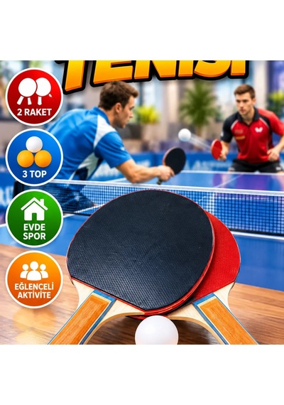 2 Raket 3 Toplu Masa Tenisi Seti Evde Spor Ve Eğlence