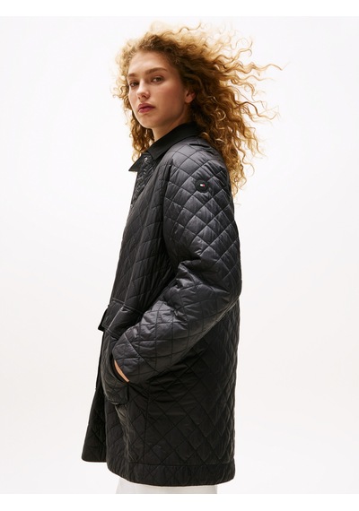 Tommy Hilfiger Padded Nylon Reg Quılted Coat Kadın Siyah Parka - Ww0ww46448 Siyah