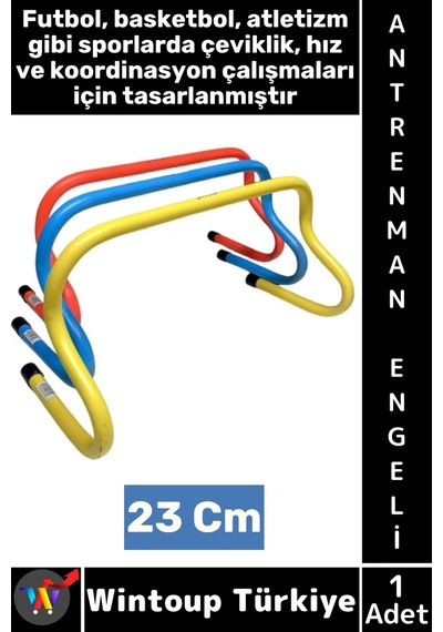 Antrenmanmalzemesi Futbol Basketbol Atletizm Fitness Cross Fit Hız Çeviklik Antrenman Engeli 23 Cm Çok Renkli