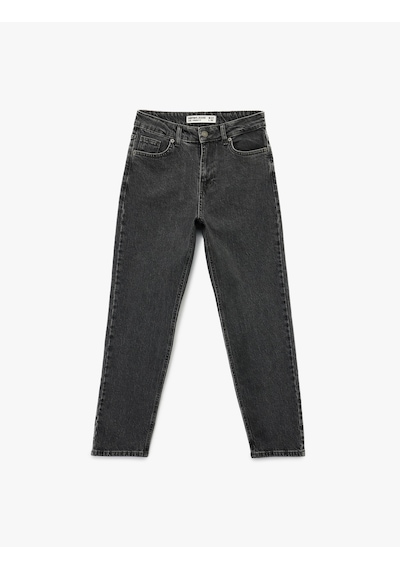 Koton Standart Bel Düz Paça Düğmeli Cepli Straight Fit Jean Pantolon - Straight Jeans Antrasit 6wal40164md Antrasit Koton Standart Bel Düz Paça Düğmeli Cepli Straight Fit Jean Pantolon - Straight Jeans Antrasit 6wal40164md Antrasit