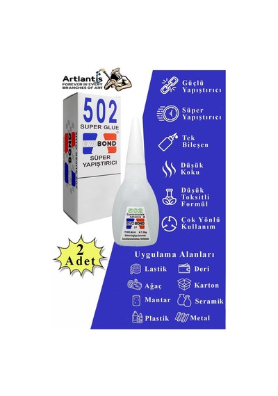 502 Japon Yapıştırıcı 2 Adet 20 Gr Hızlı Yapıştırıcı Evobond 502 Süper Yapıştırrıcı Orjinal Seramik Plastik Metal