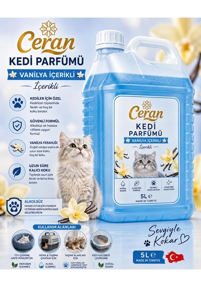 Kedi Parfümü 5 Litre Vanilya Kokusu İçerikli