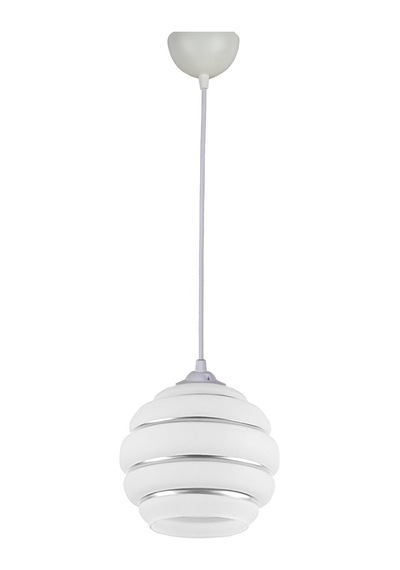 Eko 2046 Modern Tasarım Cafe Mutfak Salon Beyaz Renk Gri Camlı Sarkıt Tekli Avize 15cm Çap Diğer