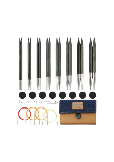 Knitpro - Değiştirilebilir İğne Setiwood Indigo - 1 Set