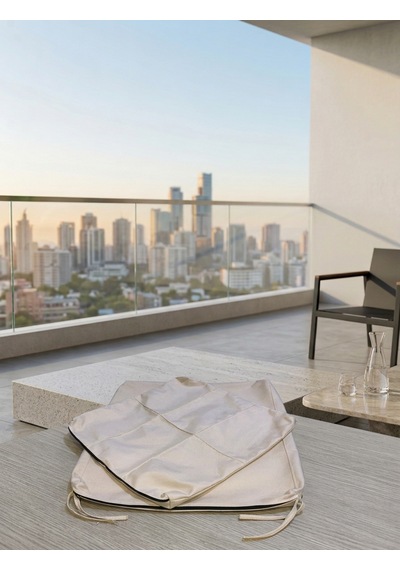 Bahçe Balkon Mobilyası Minder Kılıfı Takımı 4 Adet Alt Minder Ve 4 Adet Sırt Kılıfı Su Geçirmez Kumaşı 60x55x8 Açık Bej
