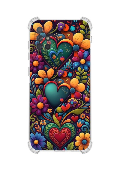 Printify Samsung Galaxy A71 İle Uyumlu Düşlerin Dansı Serisi Çiçeklerin Dansı Tasarımlı Uv Baskılı Köşe Korumalı Antişok Kılıf Şeffaf