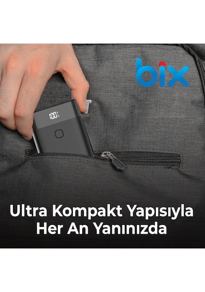 Bix Pb20w 10000mah Type-c Ve Usb Çıkışlı Dijital Ekran Powerbank