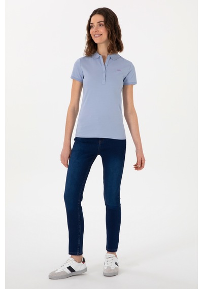 U.S. Polo Assn. Kadın Açık Mavi Basic Polo Yaka Tişört 50305764-VR003 U.S. Polo Assn. Kadın Açık Mavi Basic Polo Yaka Tişört 50305764-VR003