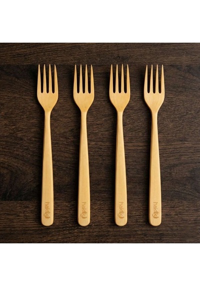 4 Parça Şimşir El Işçiliği Çatal Takımı 18 Cm Ahşap